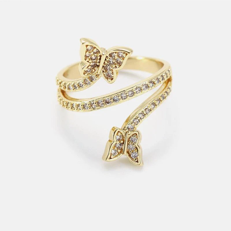 Kaunis käsintehty perhoseläinsormus