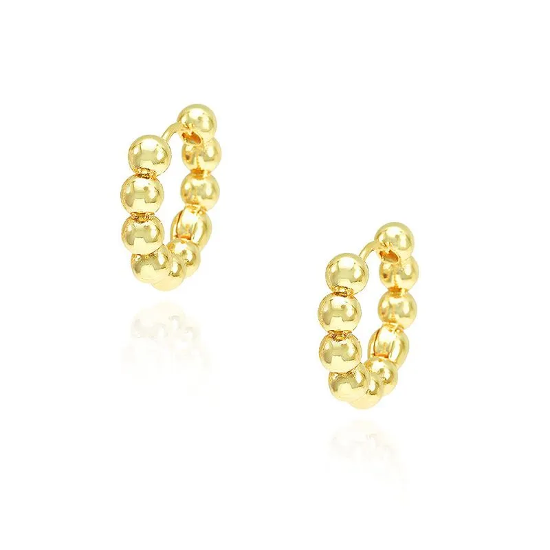 Kiiltävät pyöreät helmet Hoop korvakoru