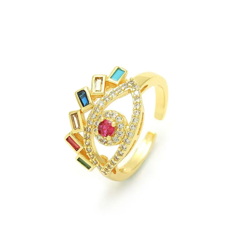 Kullattu Evil Eye -rengas säädettävä