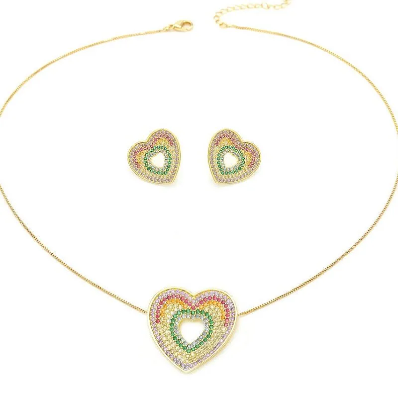 Mix Color Zircon Heart -korusetti