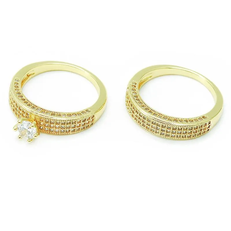 Ainutlaatuinen kullattu morsiussormussetti