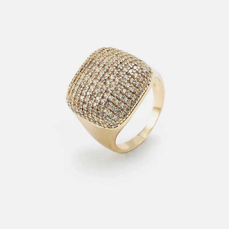 Naisten valkoinen zirkoni Pave Ring